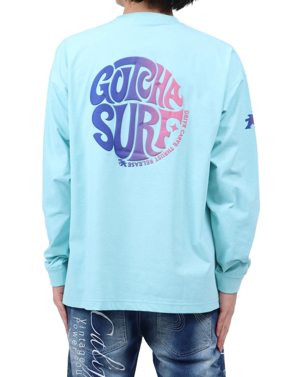 ライトブルー：173cm63kg(Lサイズ着用)