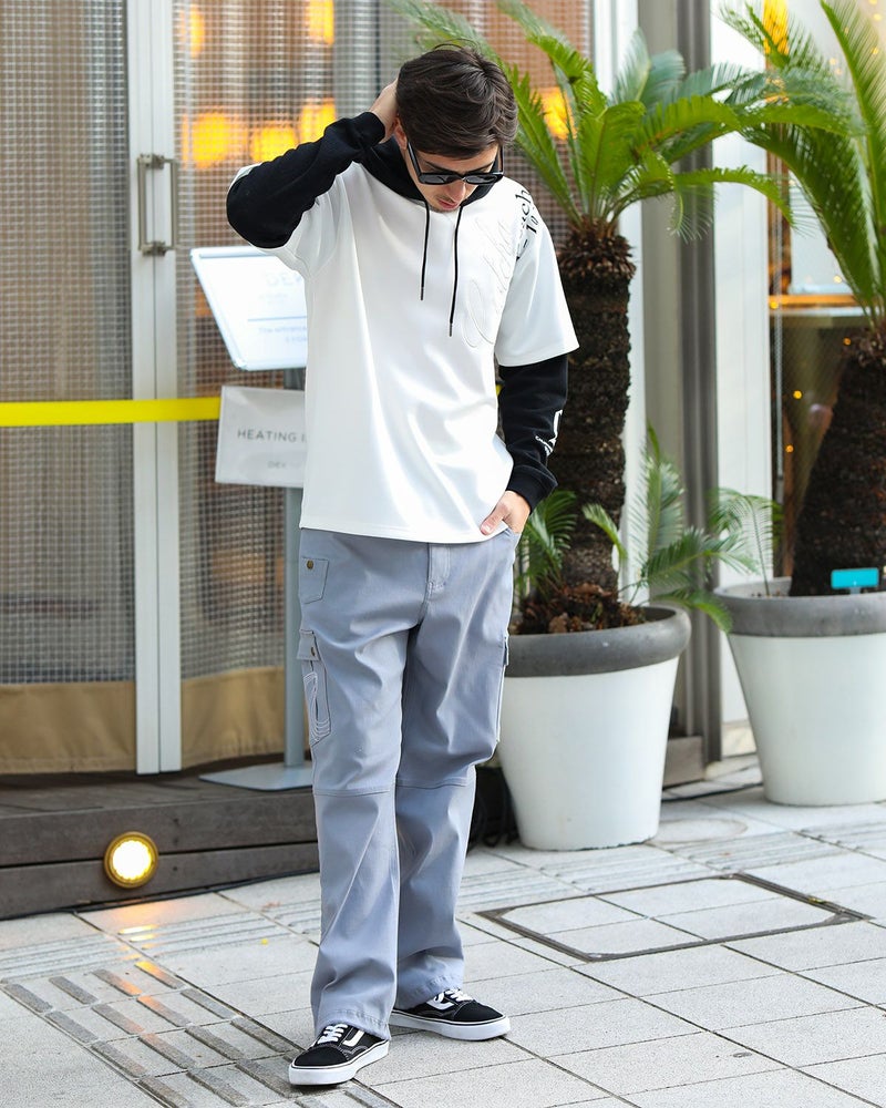 ホワイト：180cm/70kg(Lサイズ着用)