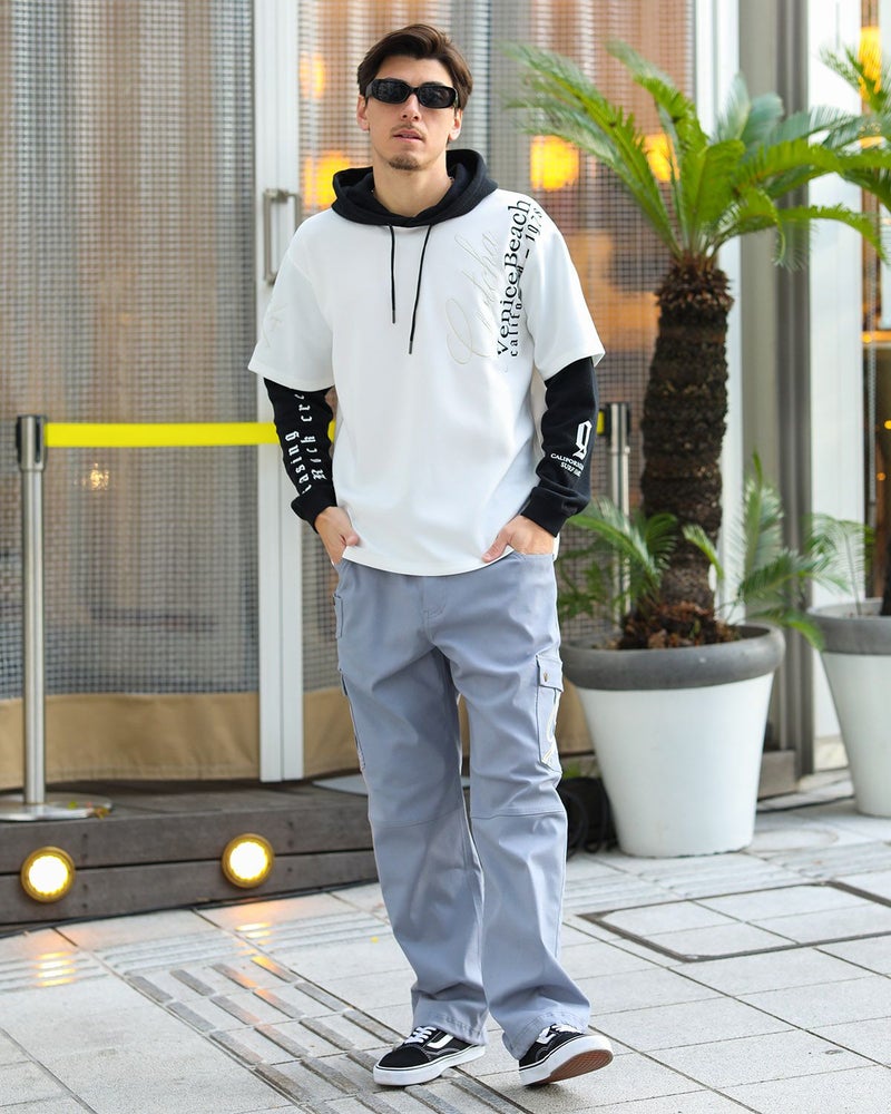 ホワイト：180cm/70kg(Lサイズ着用)