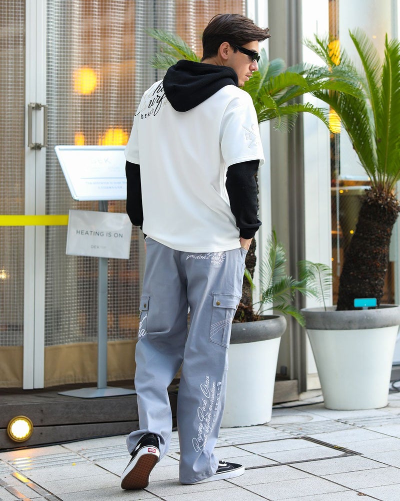 ホワイト：180cm/70kg(Lサイズ着用)