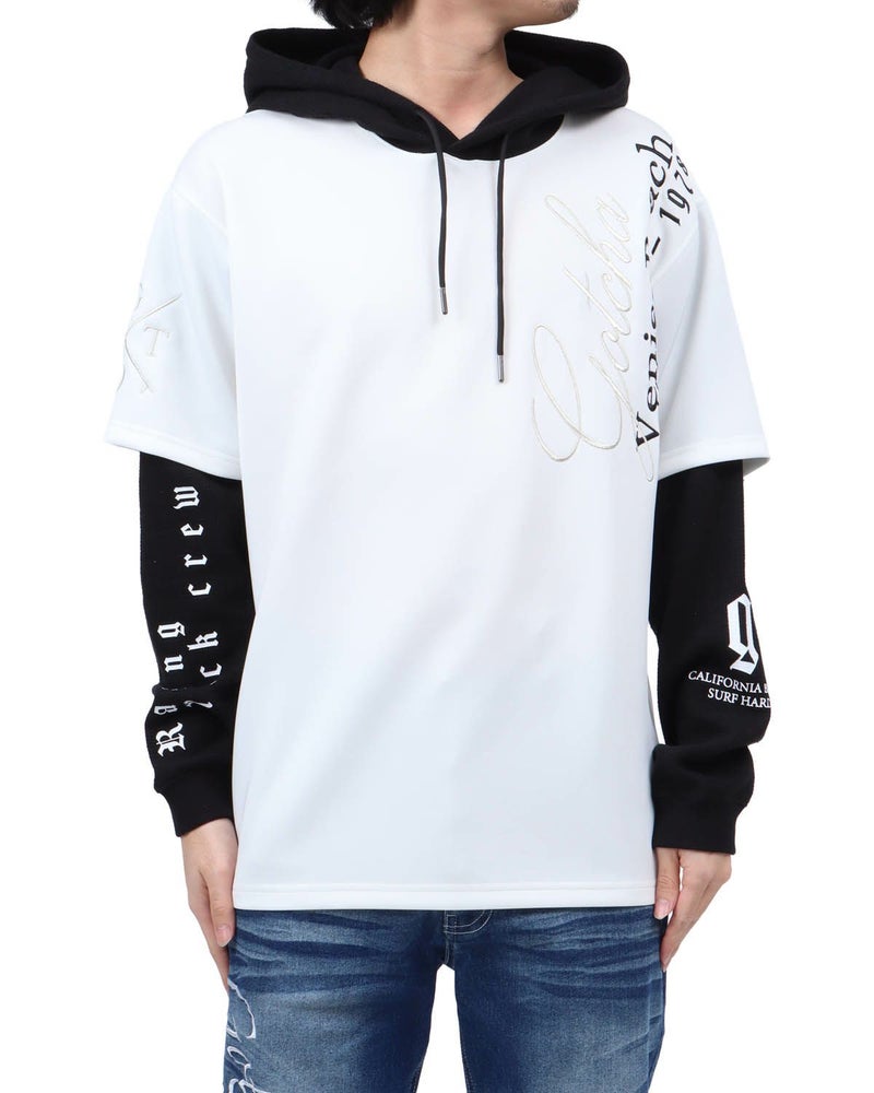 ホワイト：173cm63kg(Lサイズ着用)