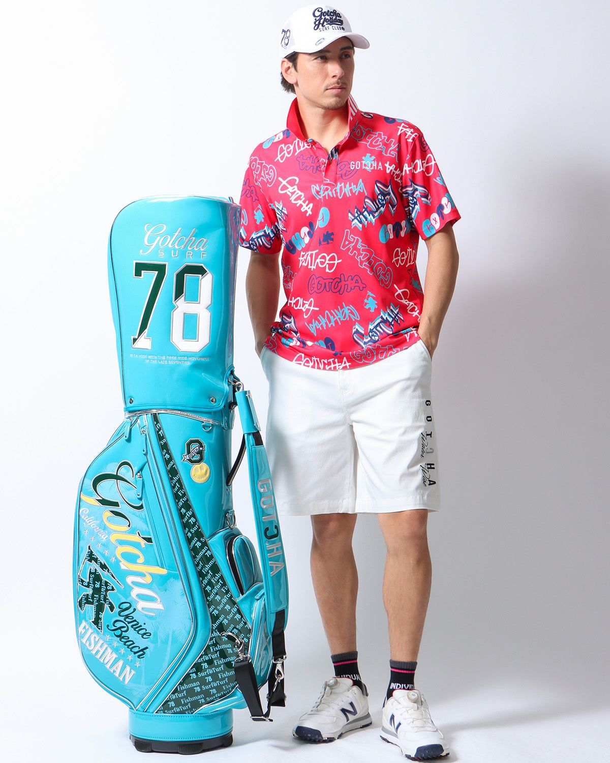 ピンク：180cm/70kg(Lサイズ着用)