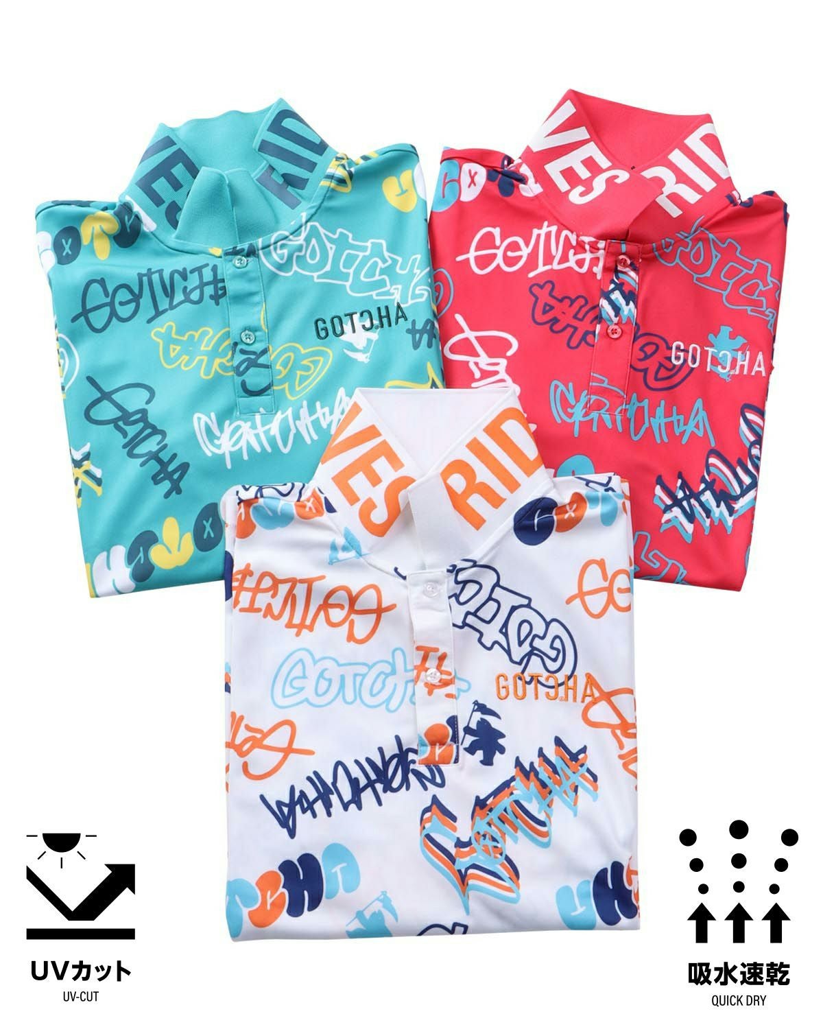 GOTCHA GOLF] ドライ UVカット グラフィティ ロゴ ポロ | PEET ONLINE