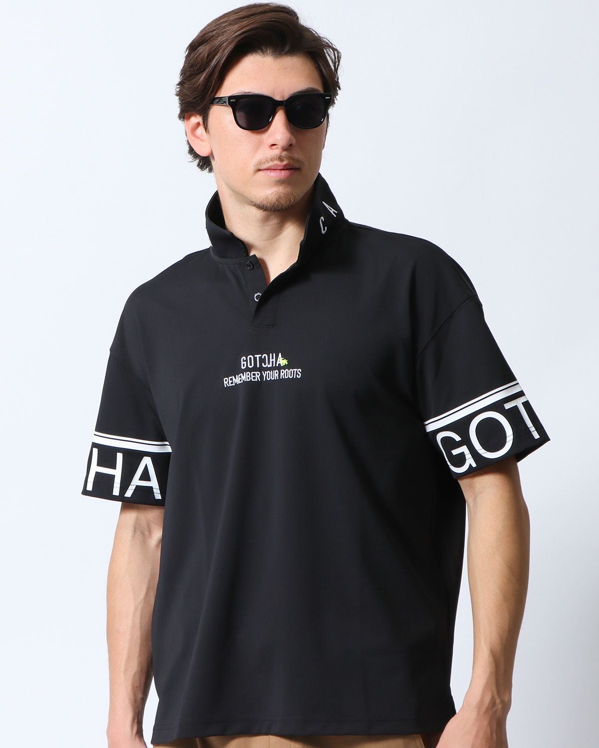 GOTCHA GOLF] デオドラント ドロップショルダー 袖ロゴ ポロ | PEET