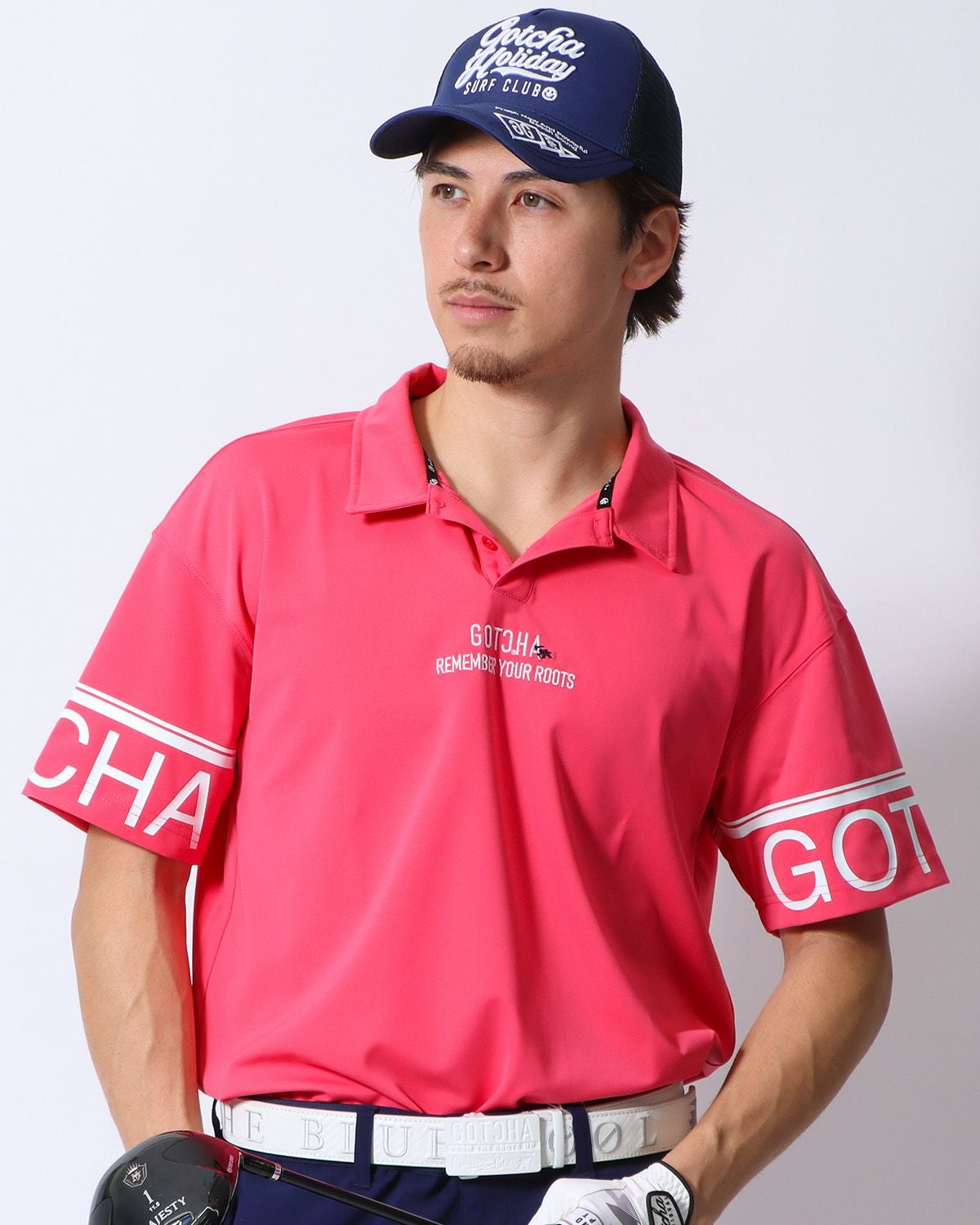 GOTCHA GOLF] デオドラント ドロップショルダー 袖ロゴ ポロ | PEET