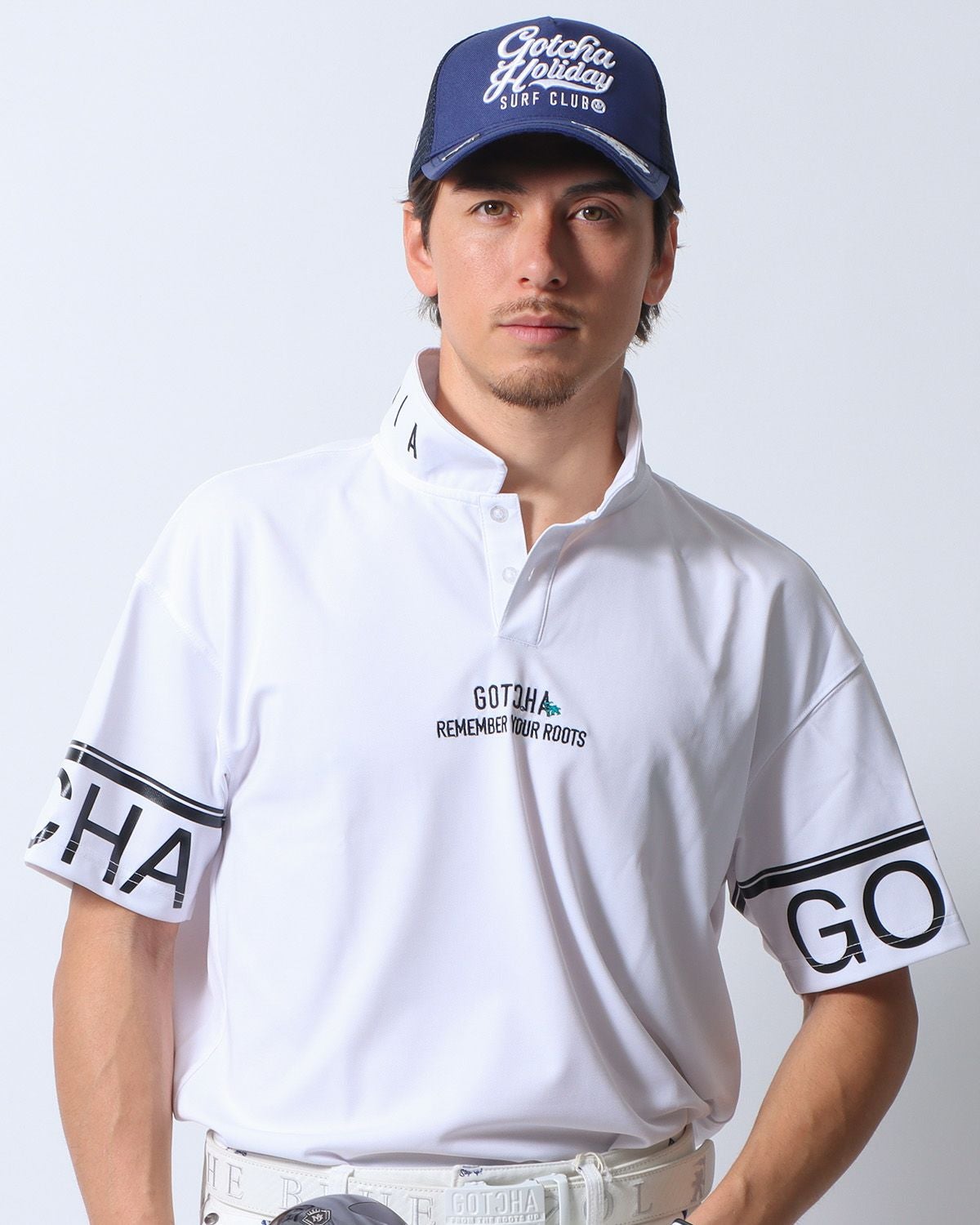 GOTCHA GOLF] デオドラント ドロップショルダー 袖ロゴ ポロ | PEET