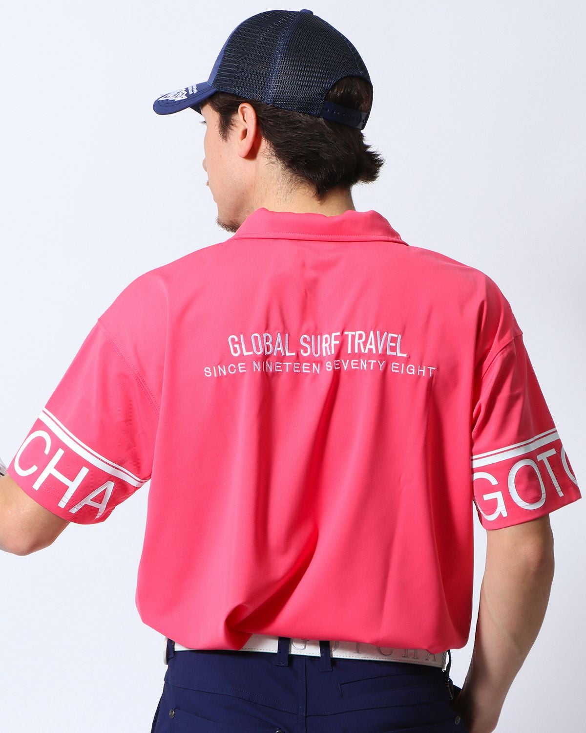 ピンク：180cm/70kg(Lサイズ着用)