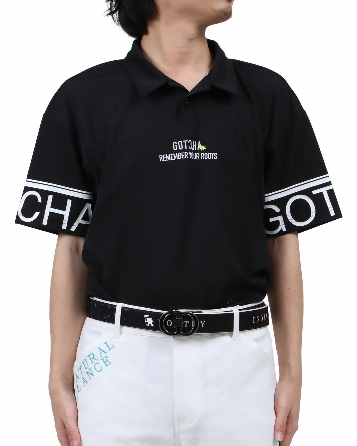 GOTCHA GOLF] デオドラント ドロップショルダー 袖ロゴ ポロ | PEET