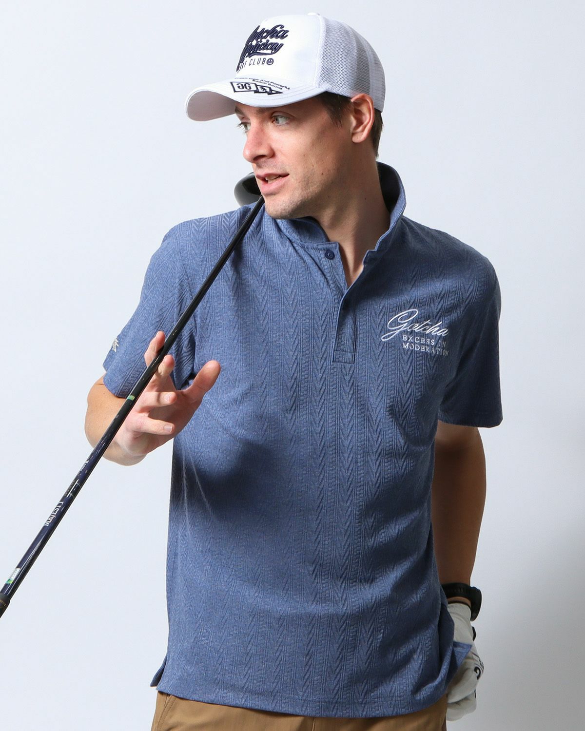 GOTCHA GOLF] 抗菌防臭 ダイヤ ブリスター ジャカード ポロ | PEET