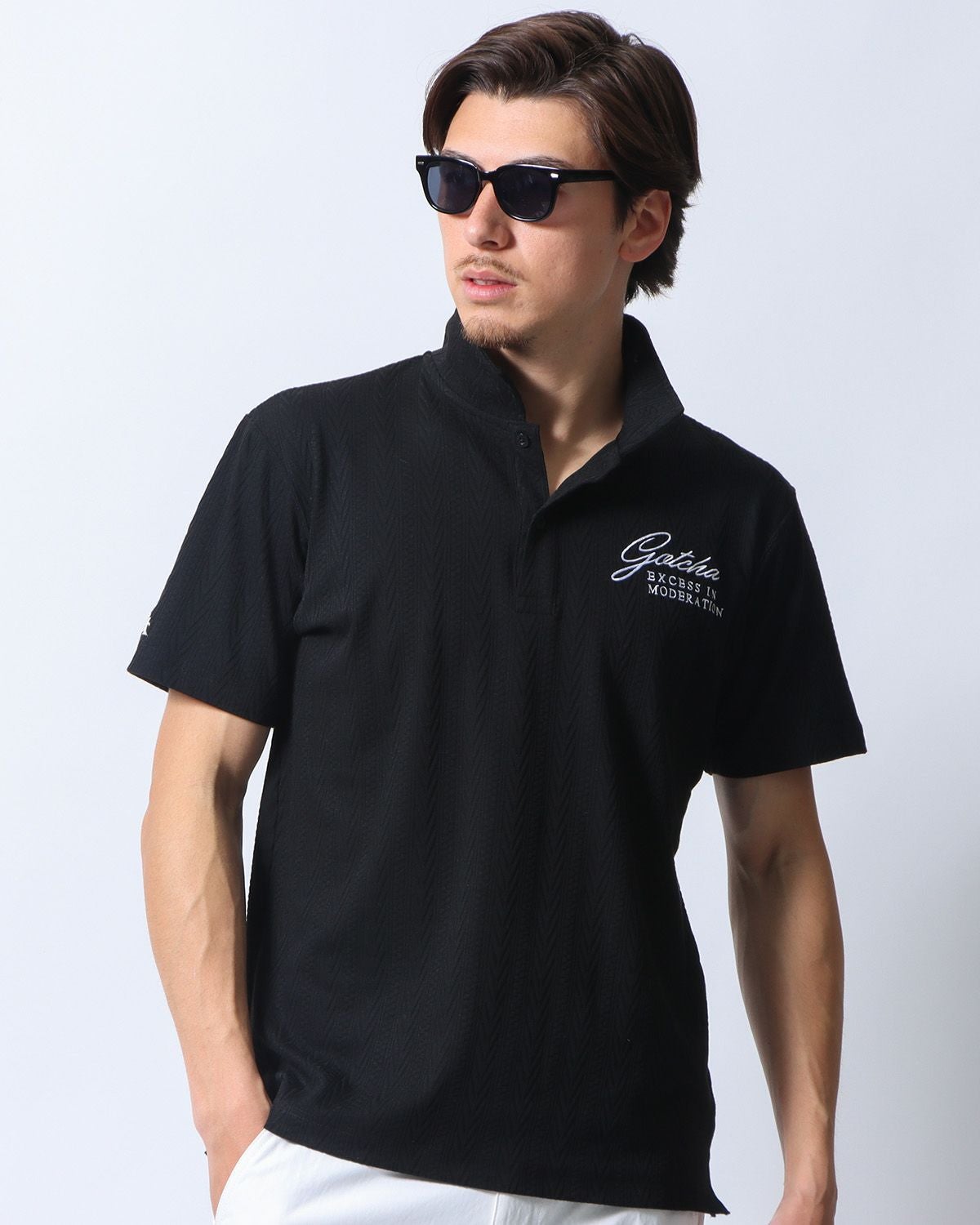 GOTCHA GOLF] 抗菌防臭 ダイヤ ブリスター ジャカード ポロ | PEET