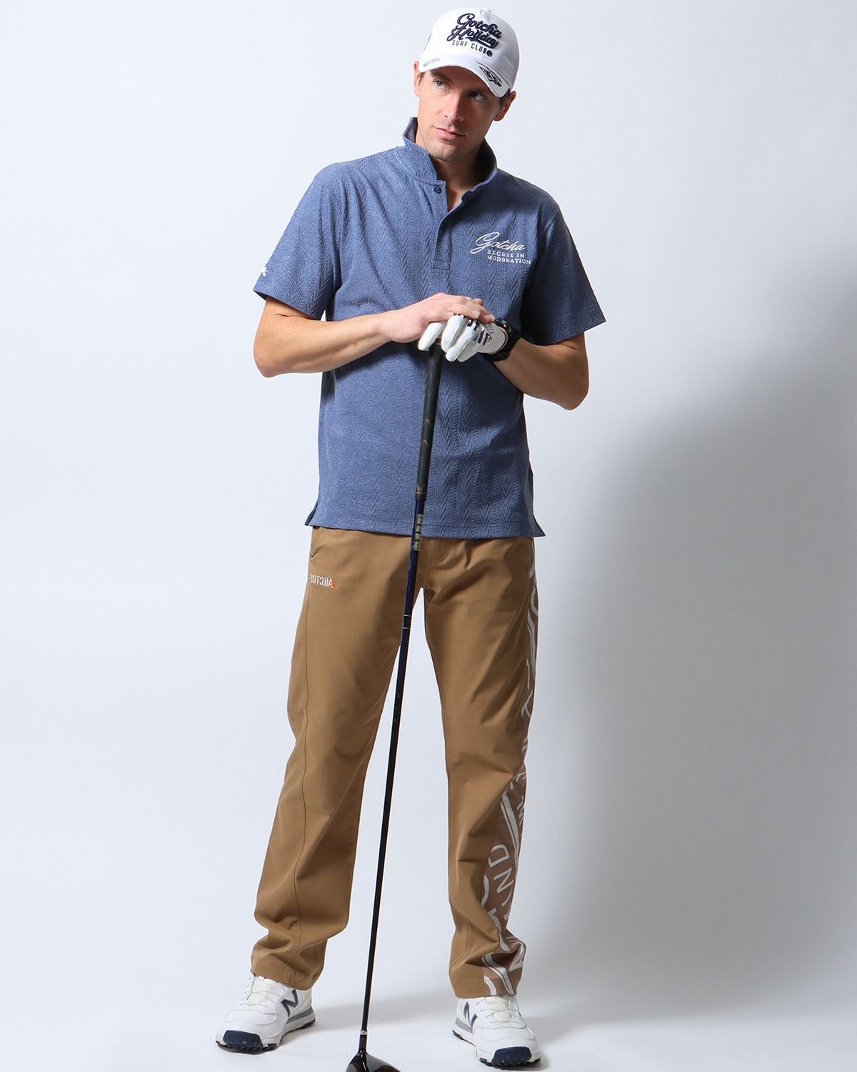 GOTCHA GOLF] 抗菌防臭 ダイヤ ブリスター ジャカード ポロ | PEET