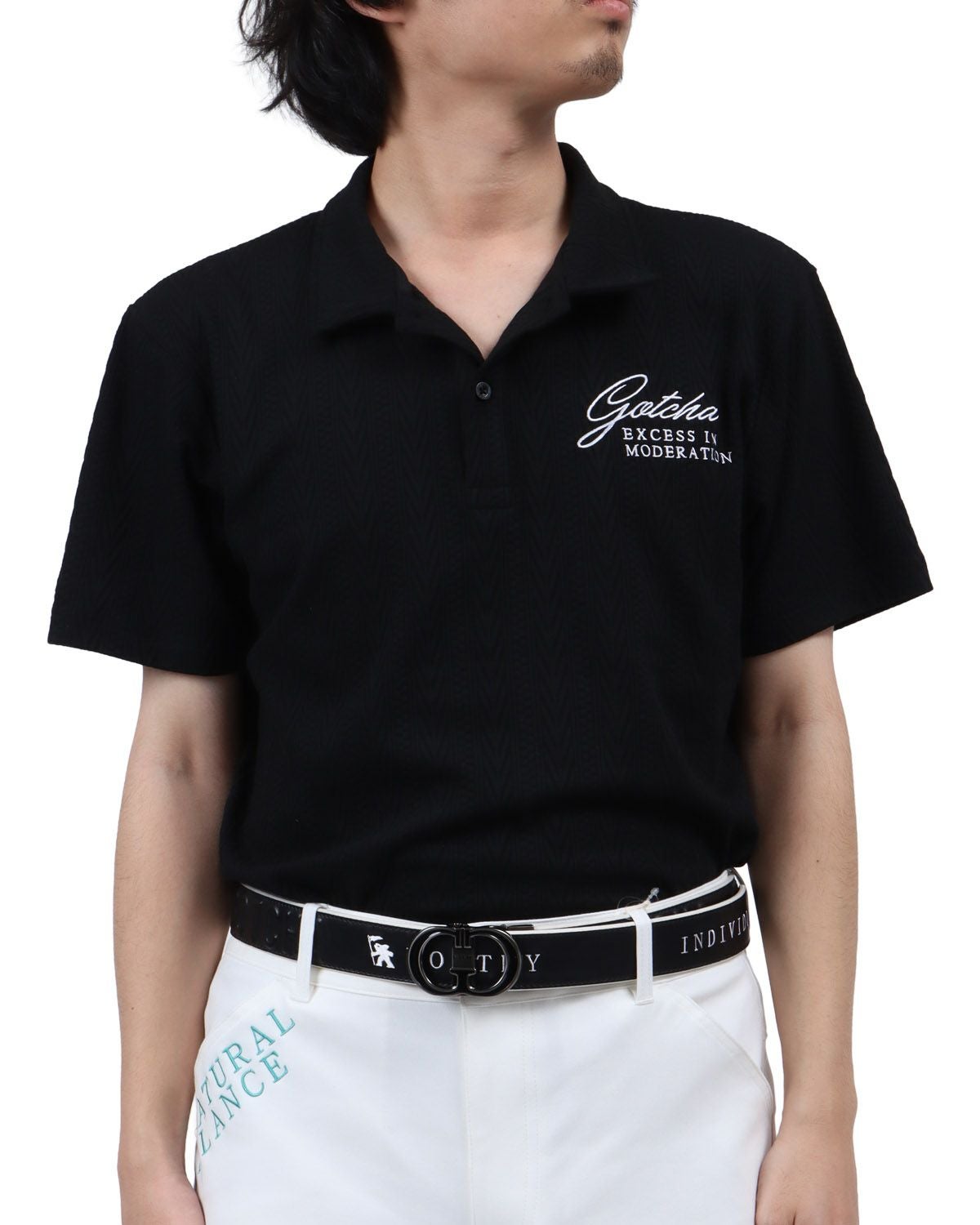 GOTCHA GOLF] 抗菌防臭 ダイヤ ブリスター ジャカード ポロ | PEET