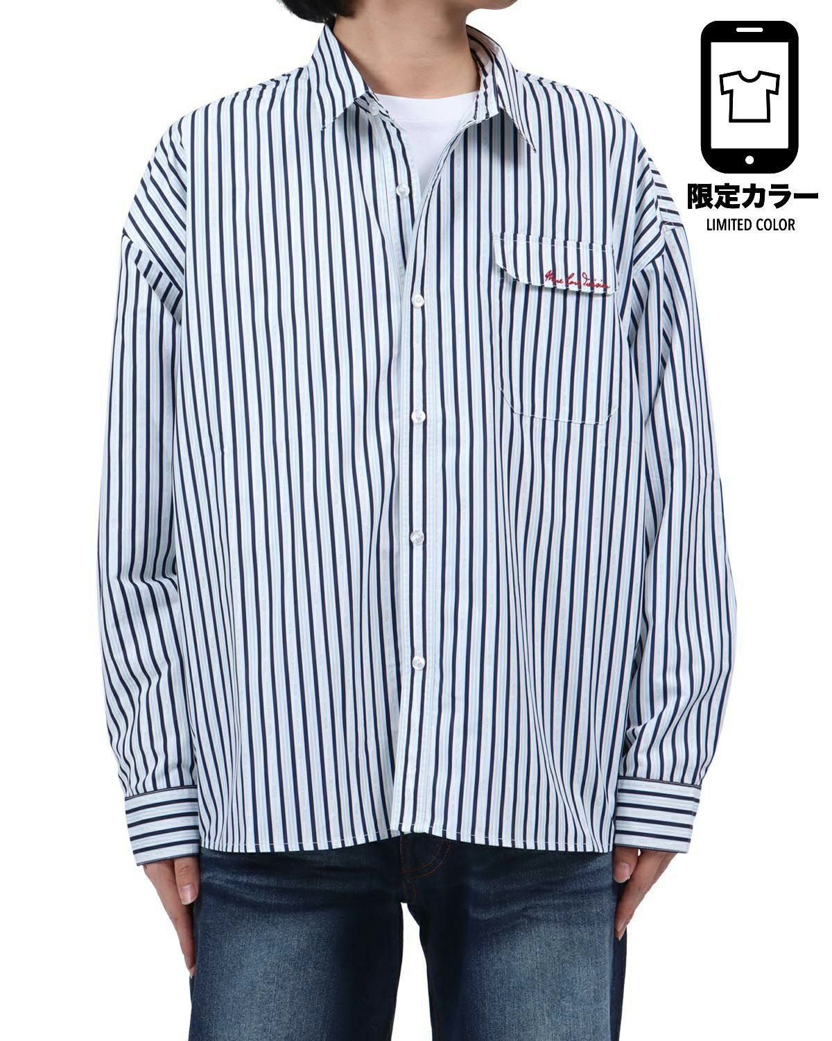 ホワイト：173cm63kg(Lサイズ着用)