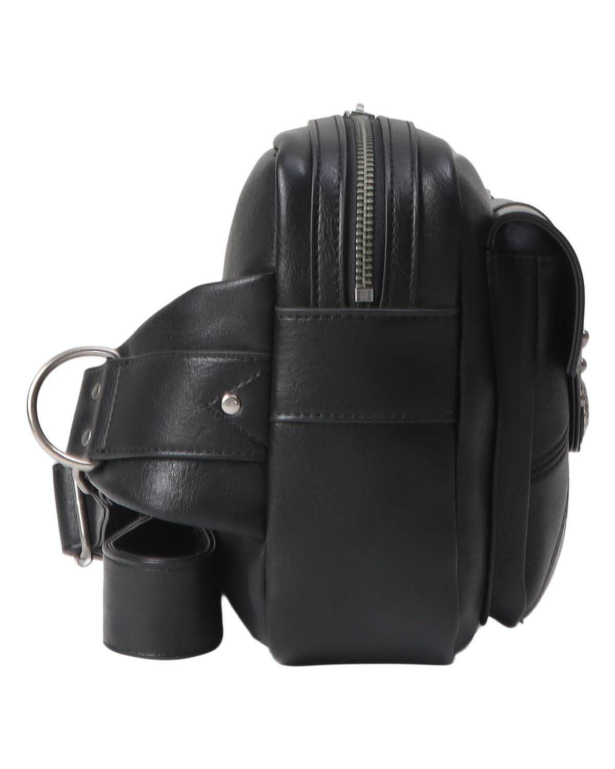 ブラック ボディバッグ　収納袋付き Norton] PUレザー スタッズ付き ボディバッグ | PEET ONLINE STORE