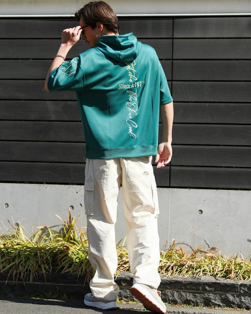 ダークグリーン：180cm/70kg(Lサイズ着用)