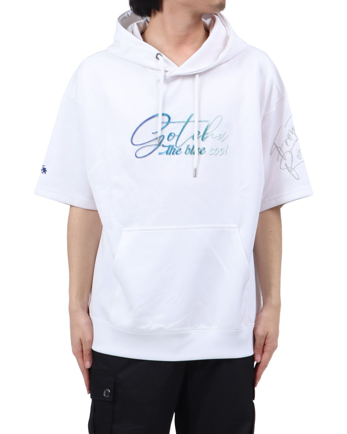 ホワイト：173cm63kg(Lサイズ着用)