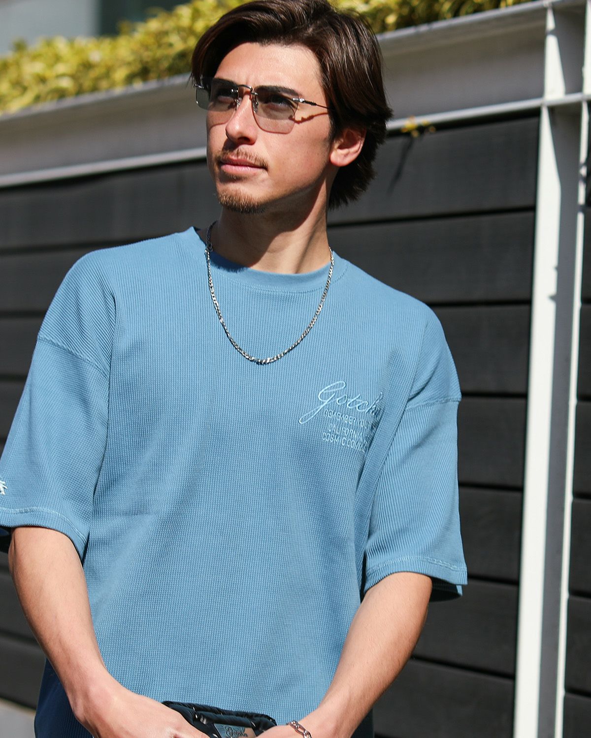 ブルーグレー：180cm/70kg(Lサイズ着用)