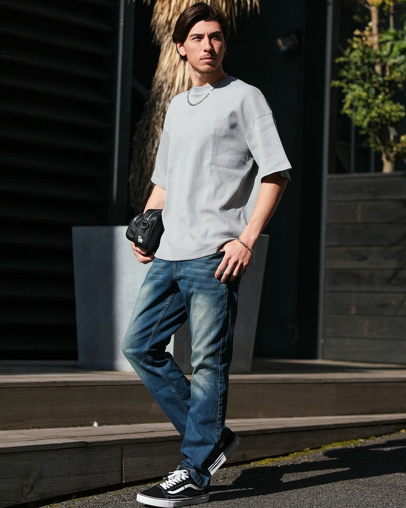 グレー：180cm/70kg(Lサイズ着用)