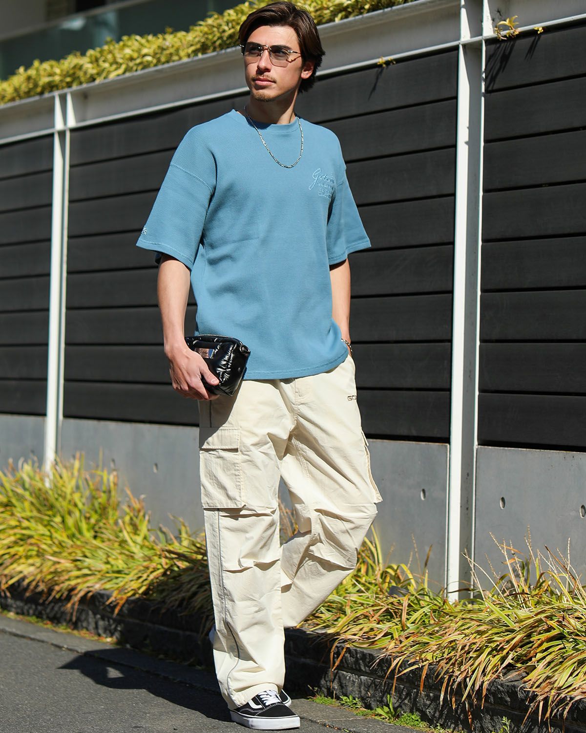 ブルーグレー：180cm/70kg(Lサイズ着用)