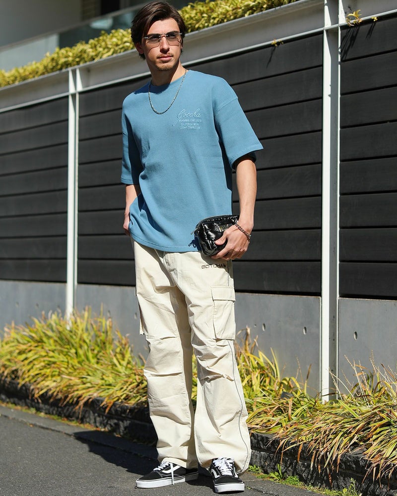 ブルーグレー：180cm/70kg(Lサイズ着用)