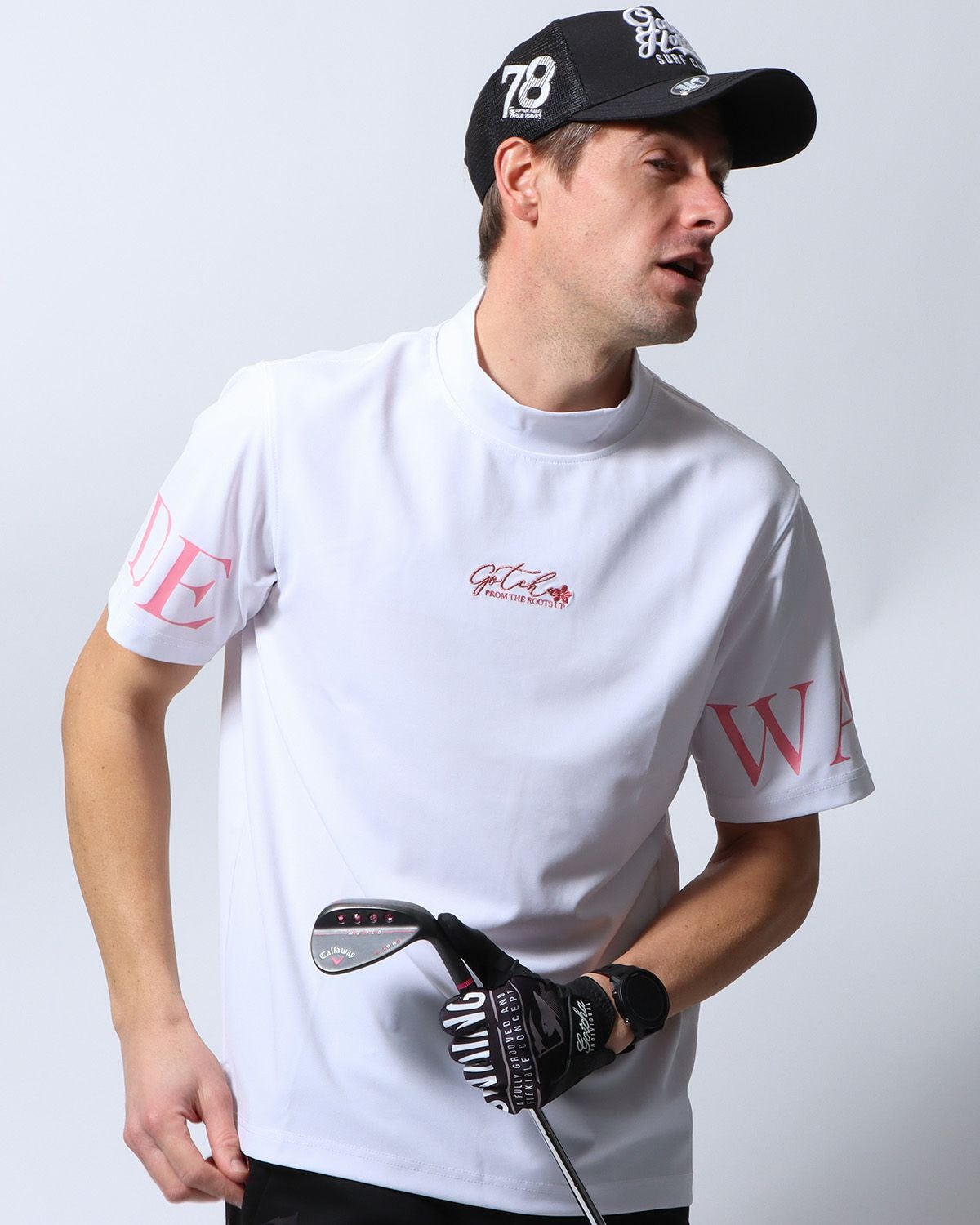 ホワイト：183cm/70kg(Lサイズ着用)