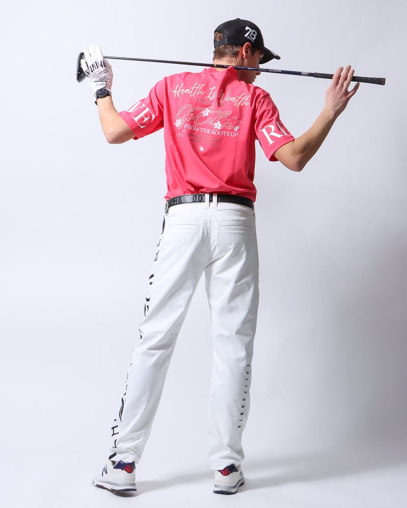 ピンク：183cm/70kg(Lサイズ着用)