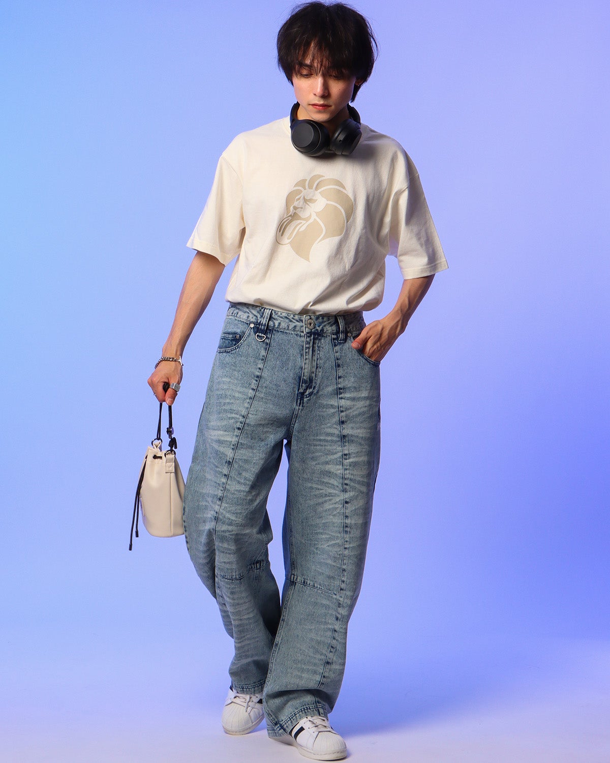 オフホワイト：175cm(Mサイズ着用)
