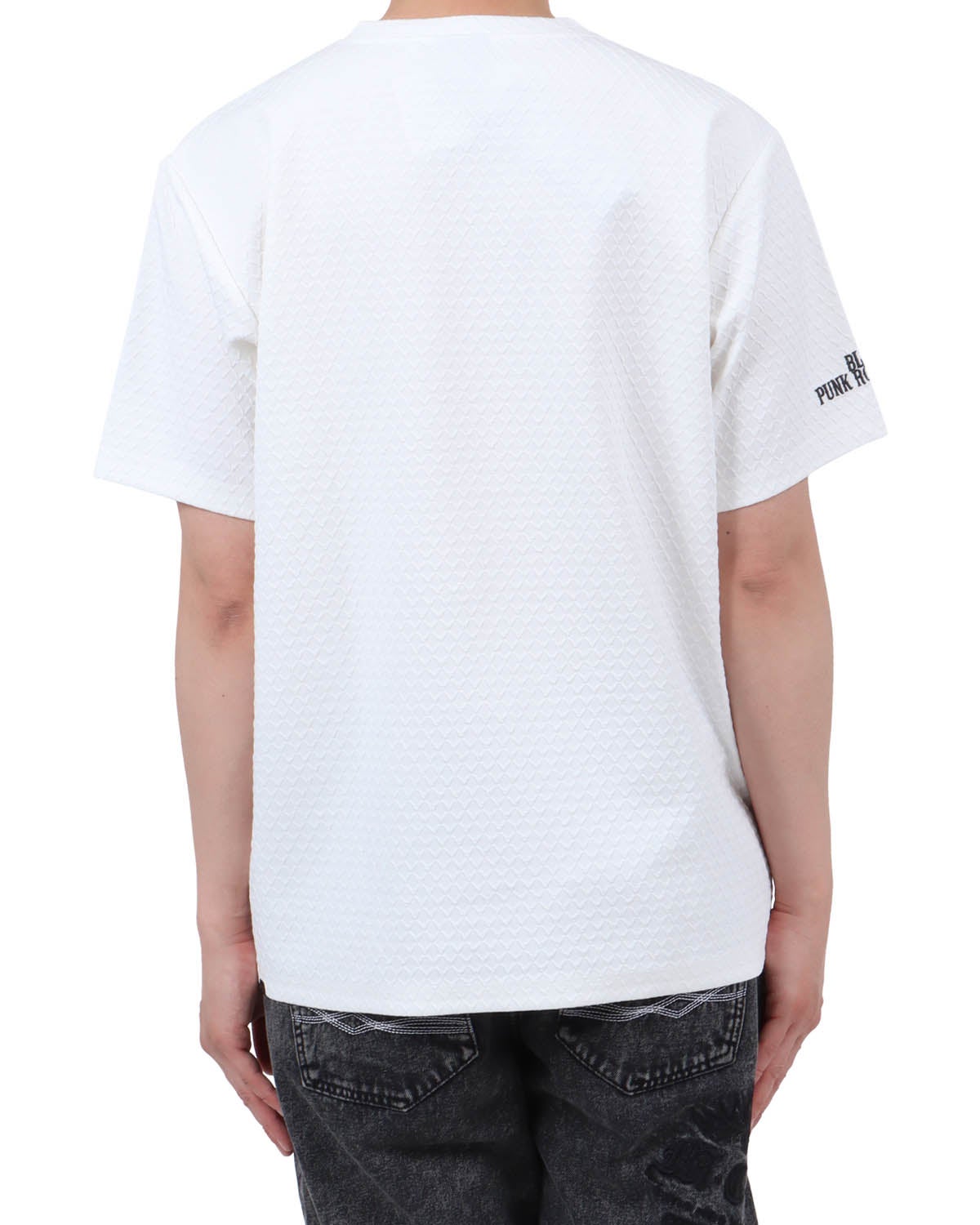 ホワイト：174cm62kg(Lサイズ着用)