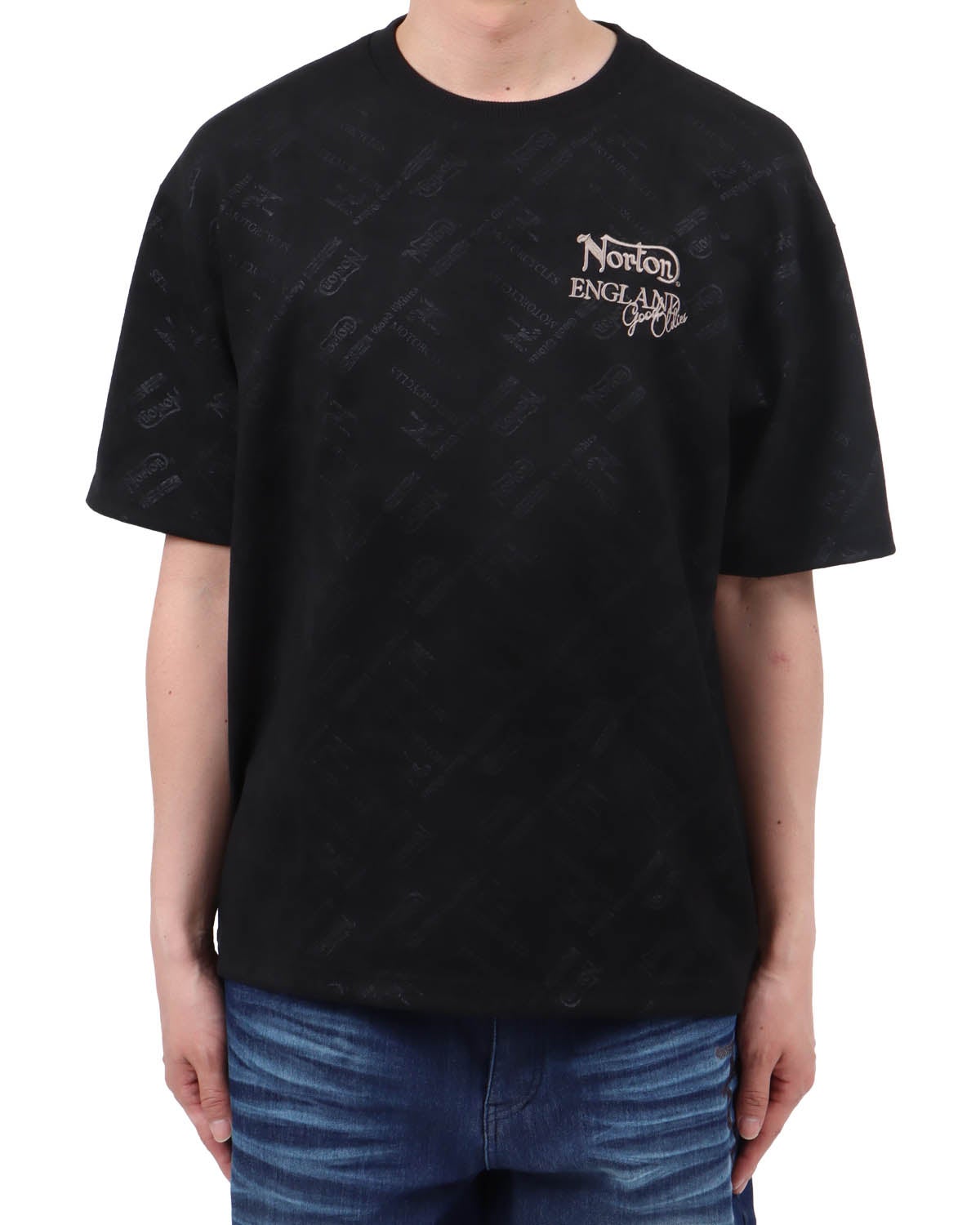 ボディハンター Tシャツ ブラック Norton] ポリスウェード エンボス 総柄 T | PEET ONLINE STORE