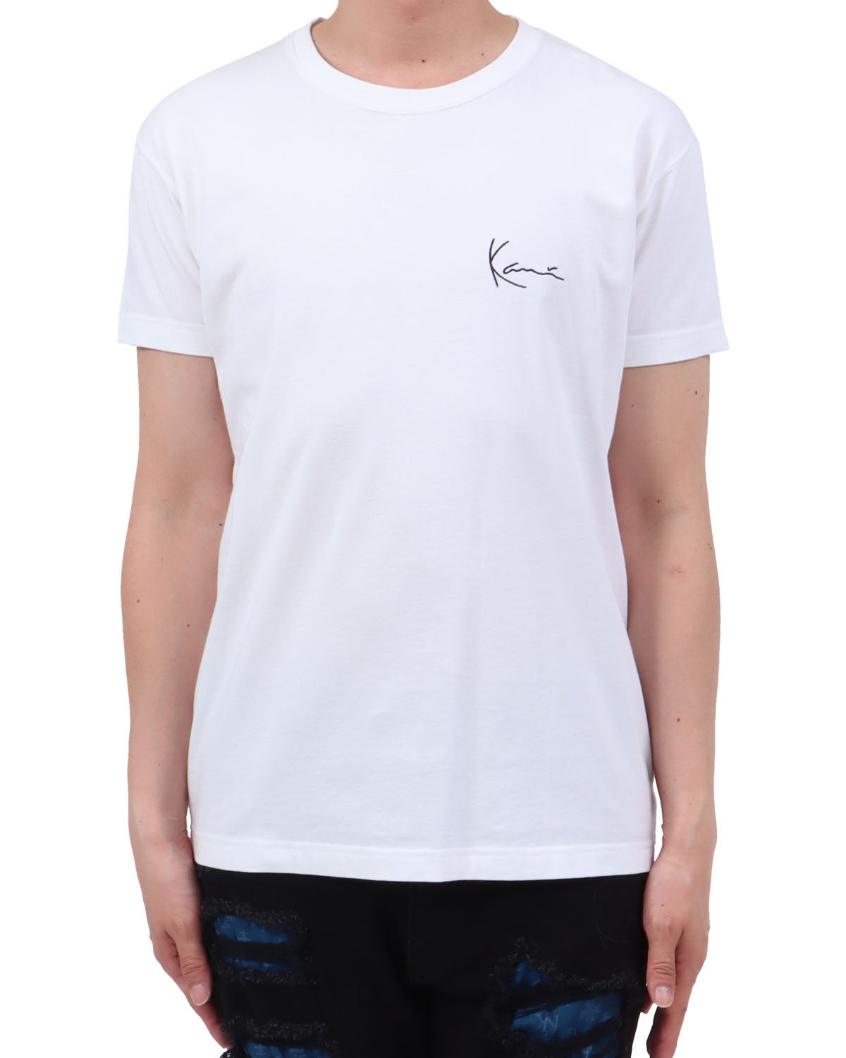 ホワイト：174cm62kg(Lサイズ着用)