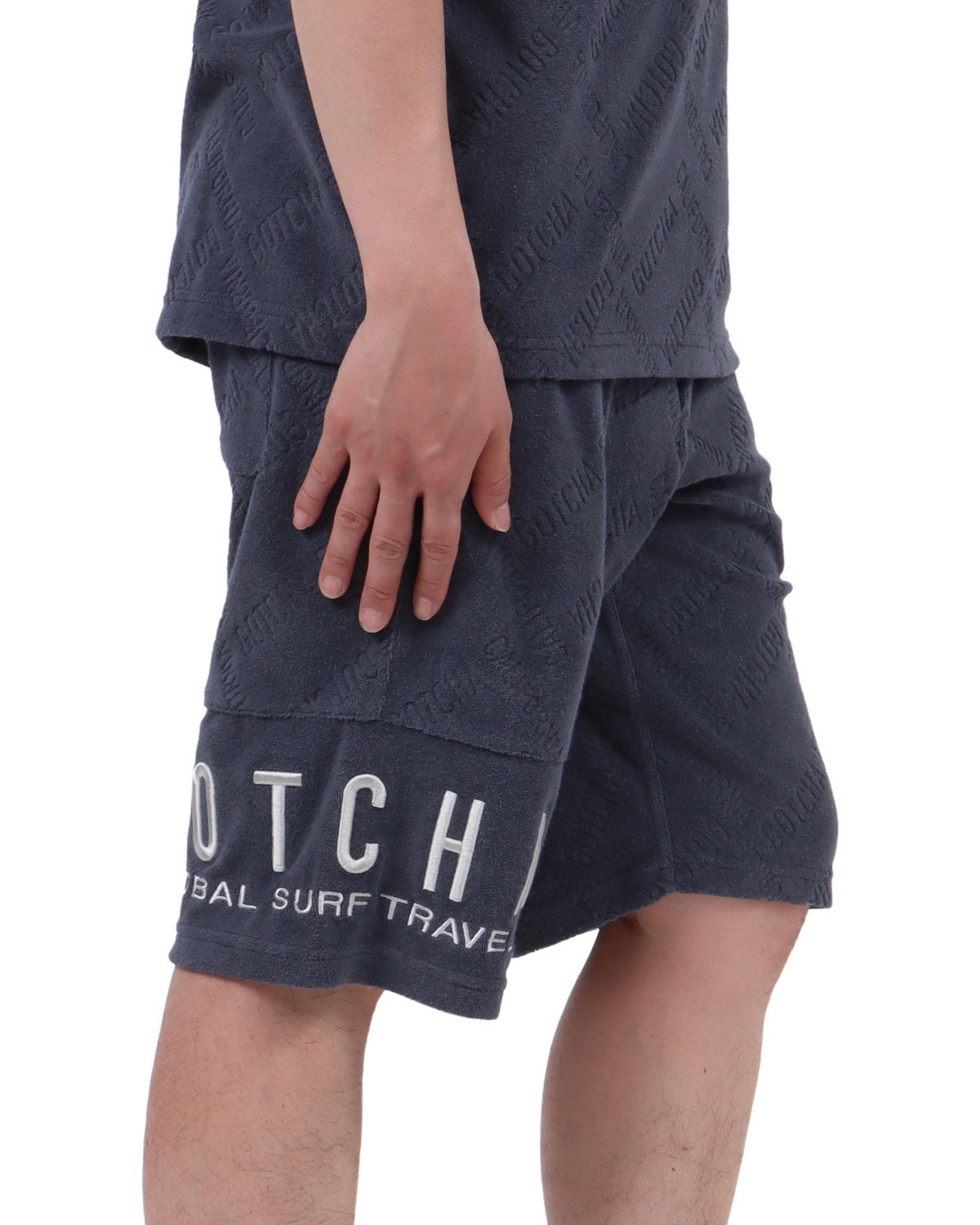 GOTCHA] ロゴ 総柄 切替 パイル イージー ショーツ | PEET ONLINE STORE