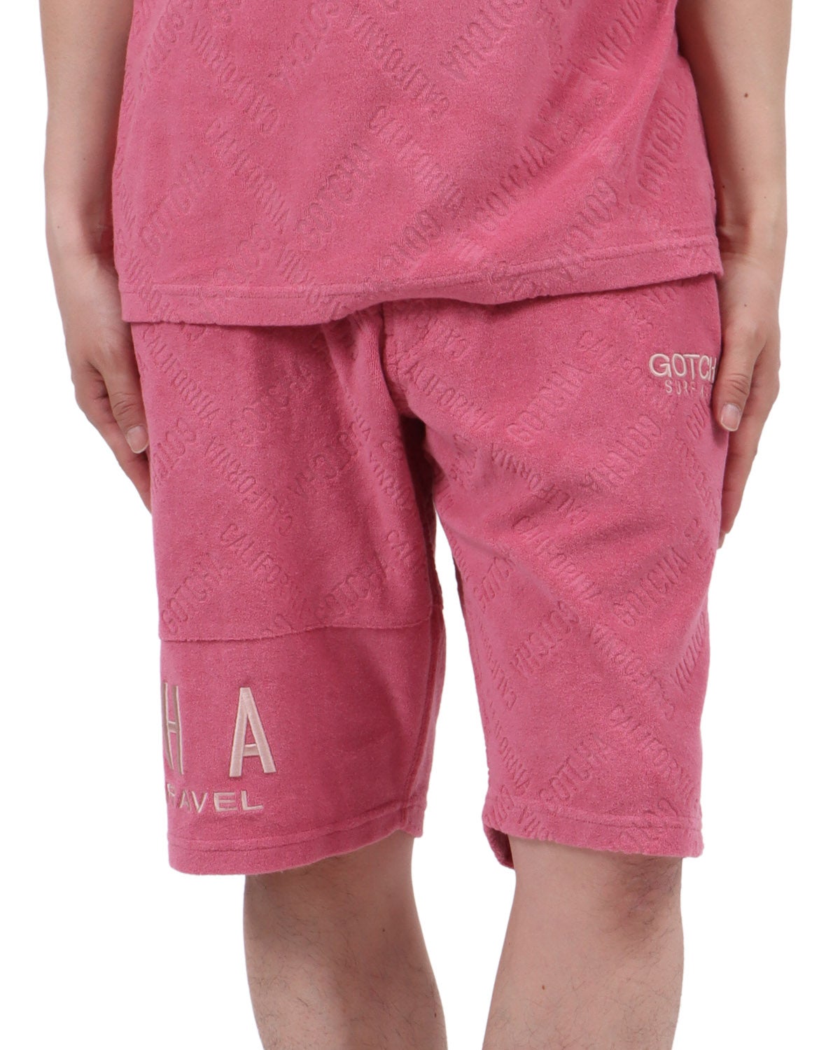 ピンク：174cm62kg(Lサイズ着用)