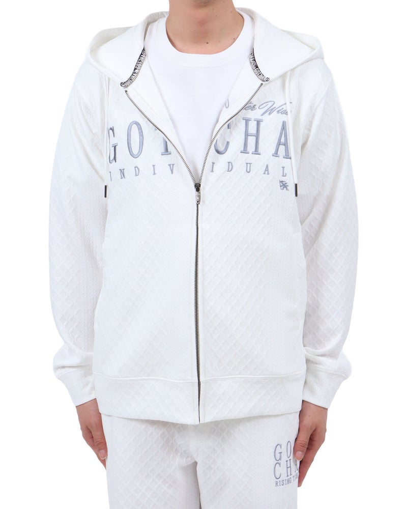 ホワイト：174cm62kg(Lサイズ着用)