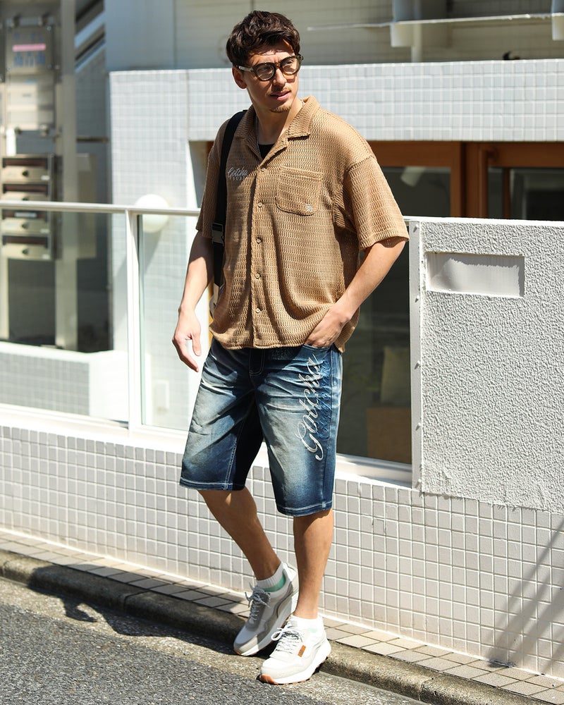 ベージュ：180cm/70kg(Lサイズ着用)