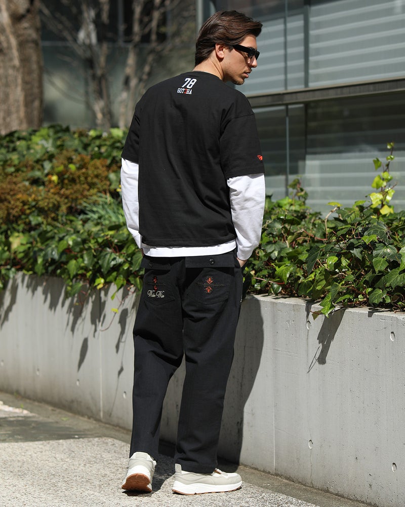 ブラック：180cm/70kg(Lサイズ着用)