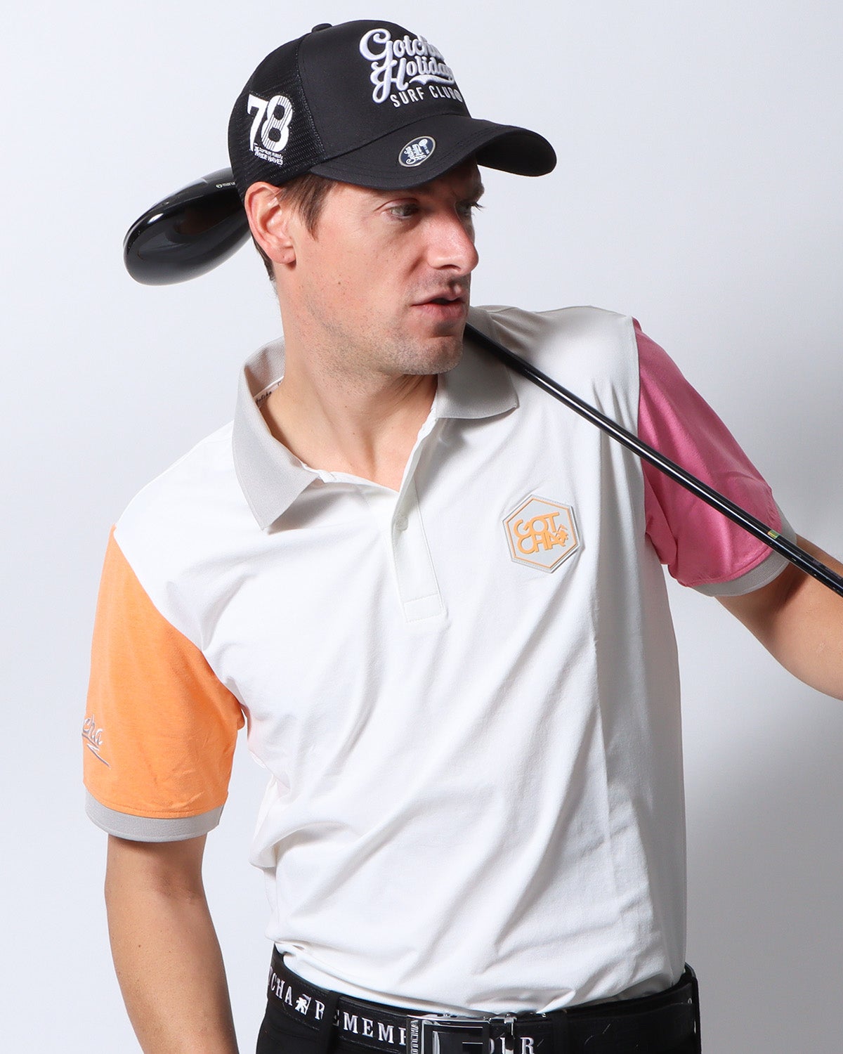 ホワイト：183cm/70kg(Lサイズ着用)