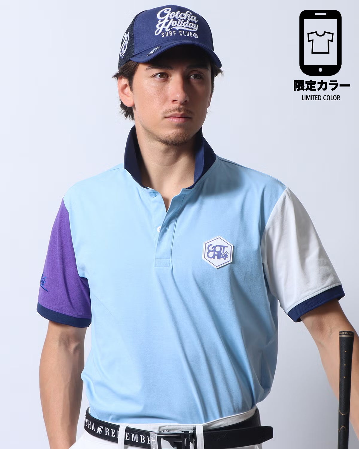 ライトブルー：180cm/70kg(Lサイズ着用)