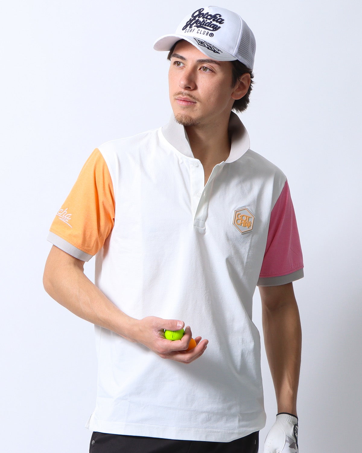 ホワイト：183cm/70kg(Lサイズ着用)