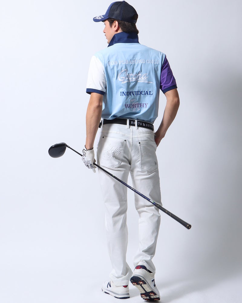 ライトブルー：180cm/70kg(Lサイズ着用)