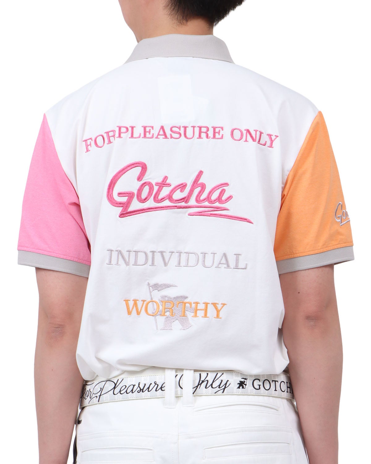 ホワイト：174cm62kg(Lサイズ着用)