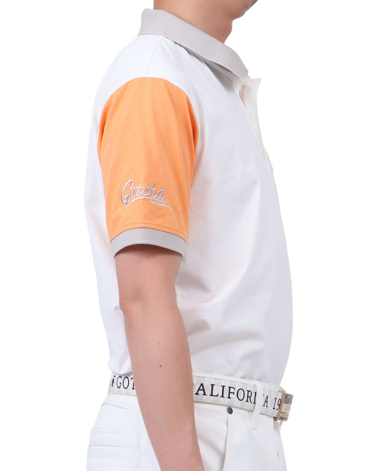 ホワイト：174cm62kg(Lサイズ着用)