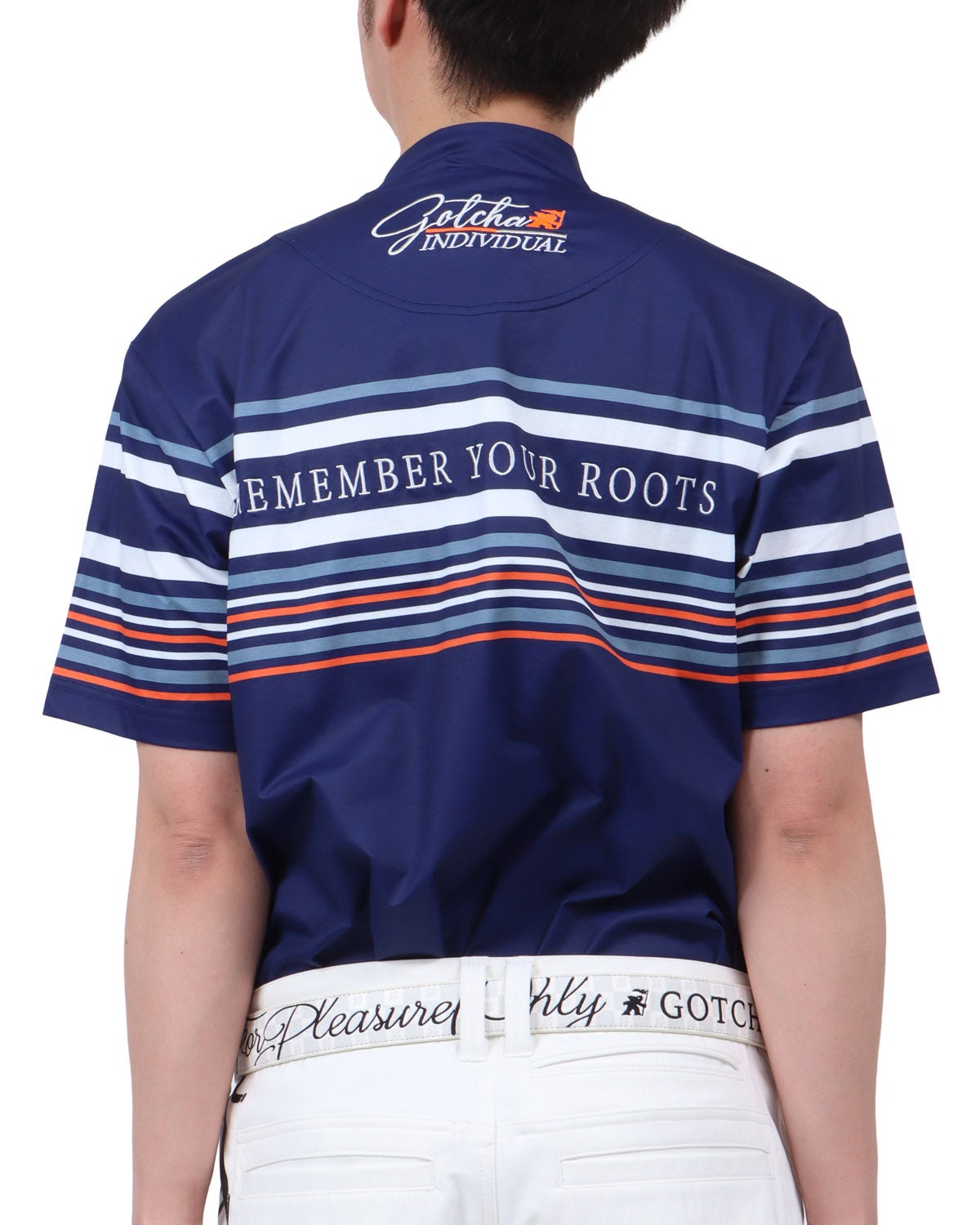 ネイビー：174cm62kg(Lサイズ着用)