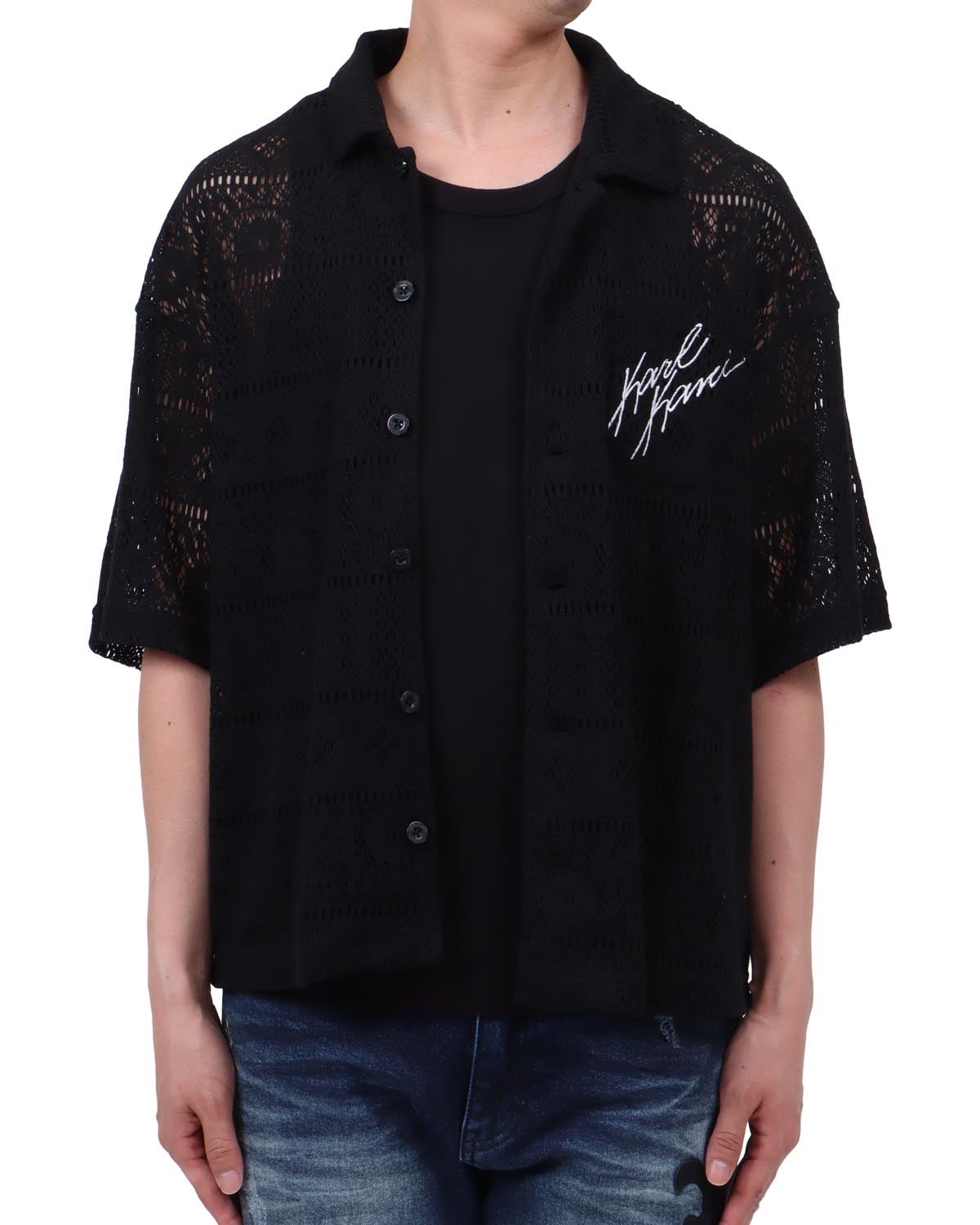 Karl Kani] ドロップショルダー 半袖 ニット シャツ | PEET ONLINE STORE