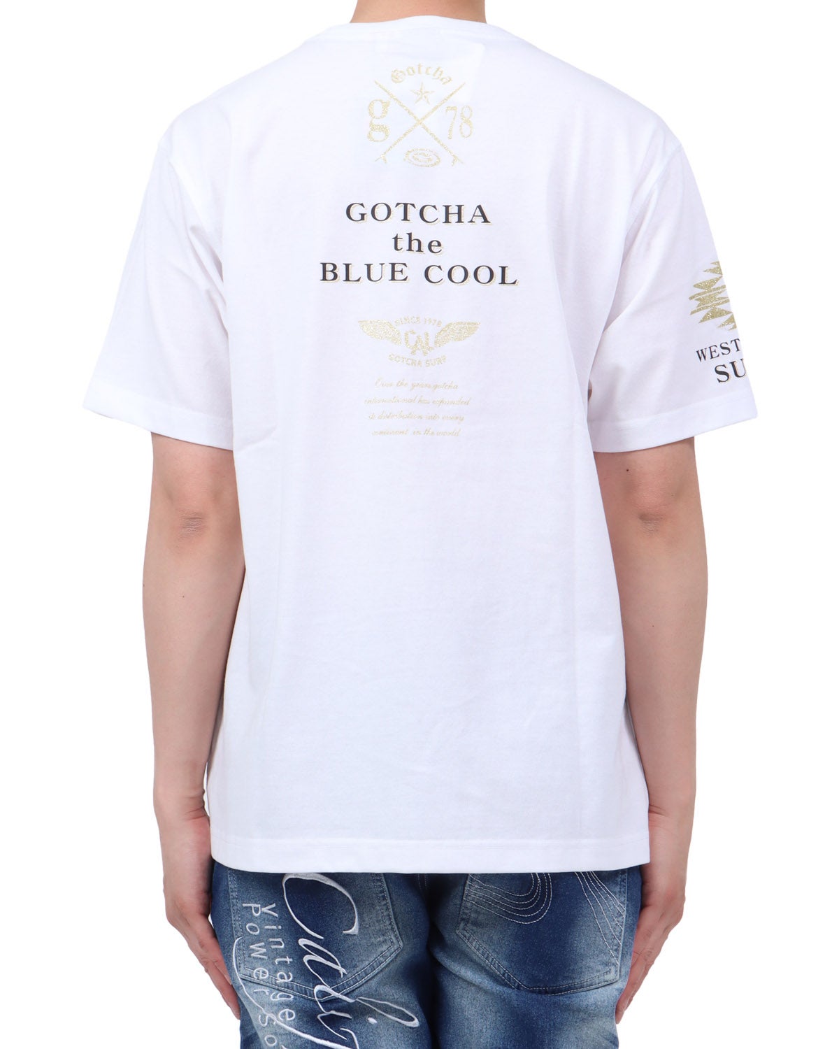 ホワイト：174cm62kg(Lサイズ着用)