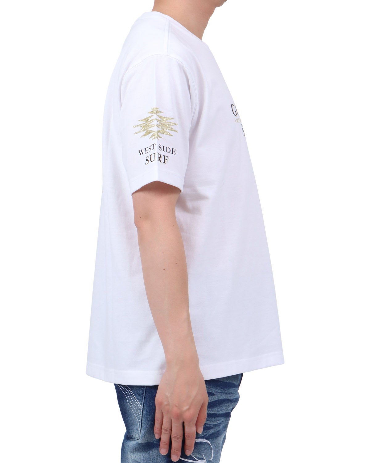 ホワイト：174cm62kg(Lサイズ着用)