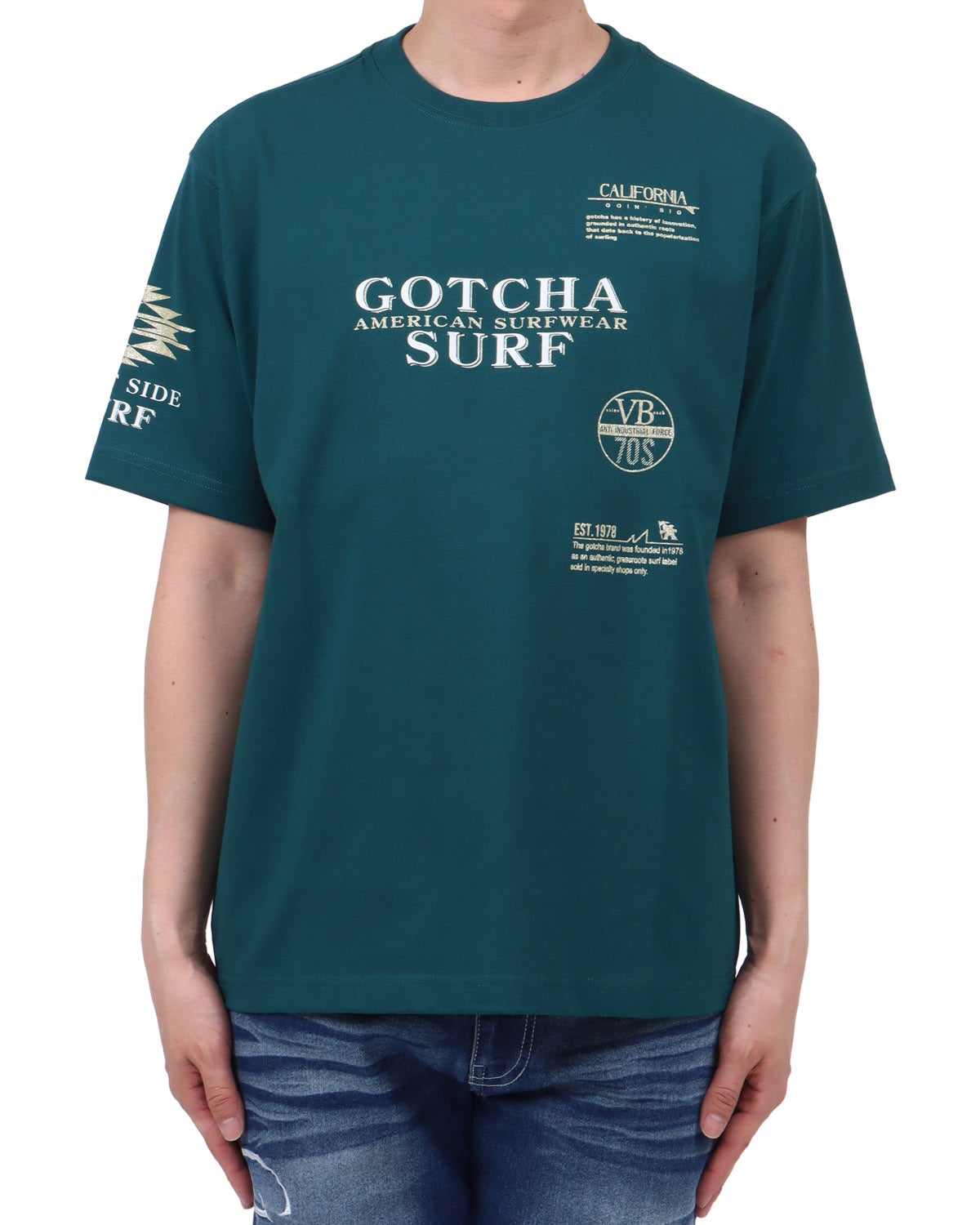 ダークグリーン：174cm62kg(Lサイズ着用)