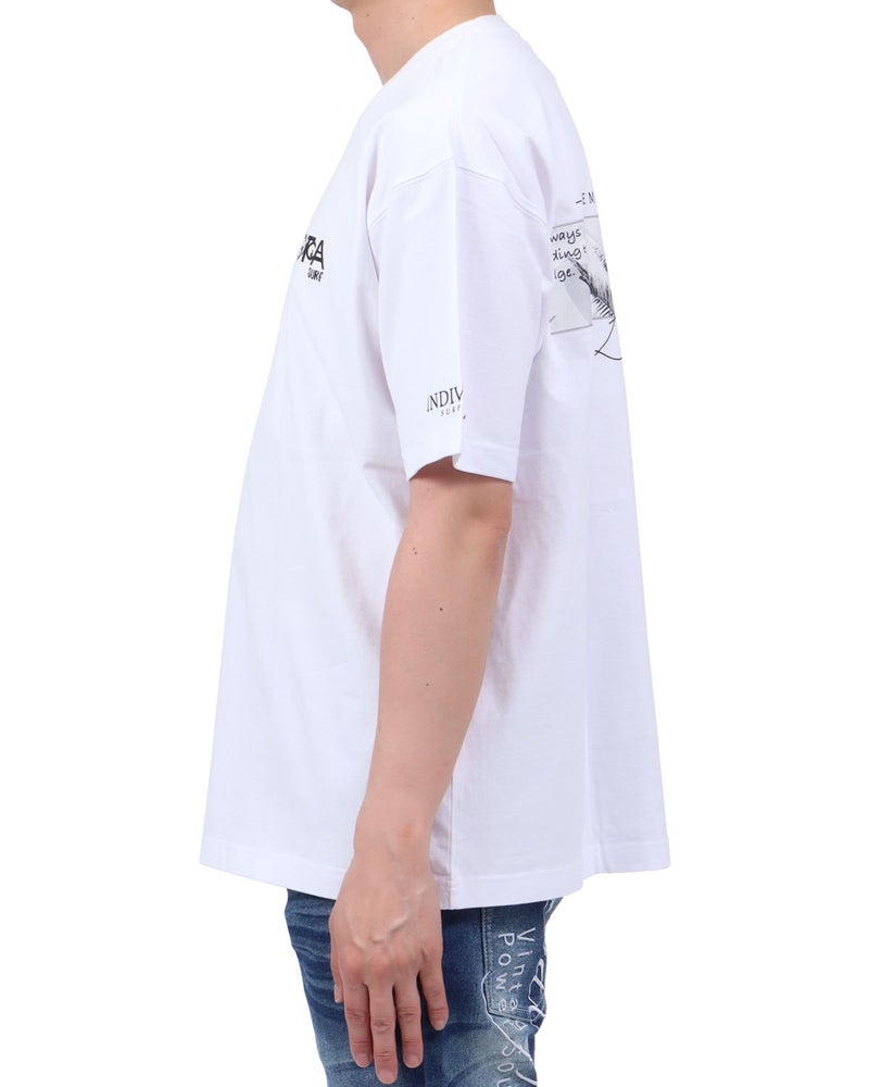 ホワイト：174cm62kg(Lサイズ着用)