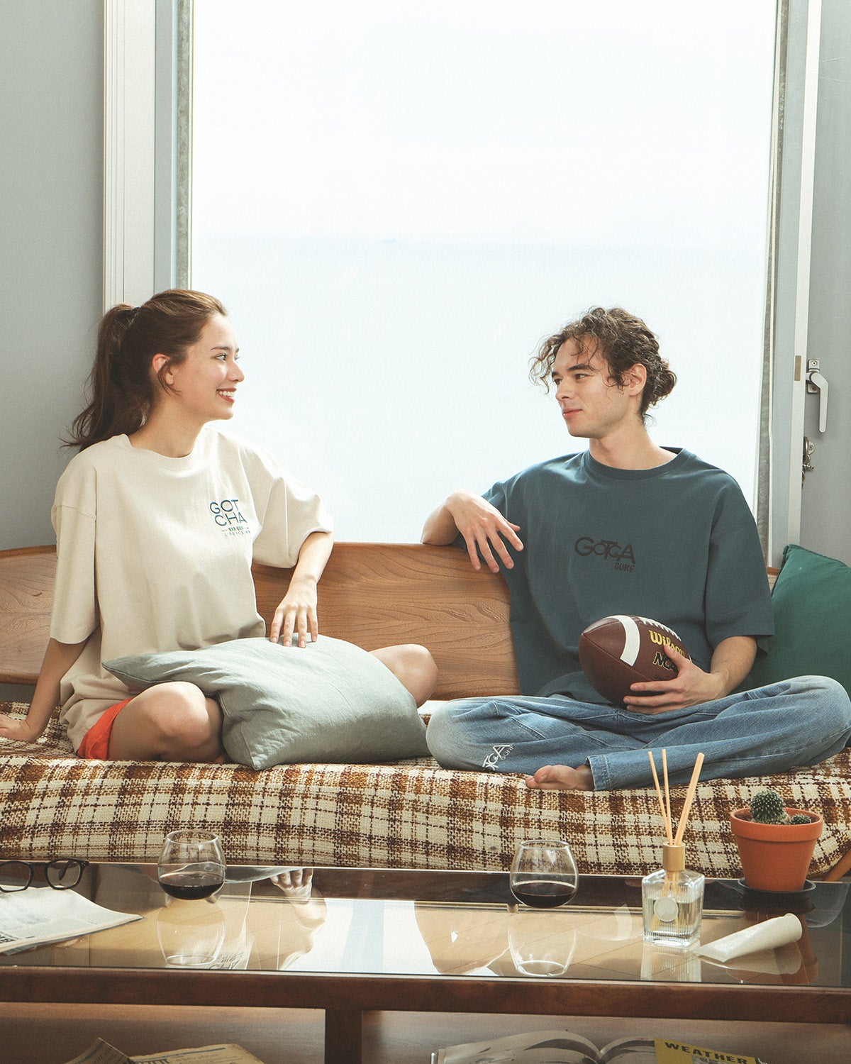 左/ベージュ：172cm(XLサイズ着用)  