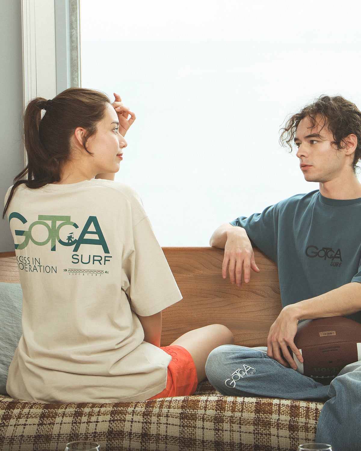 左/ベージュ：172cm(XLサイズ着用)  