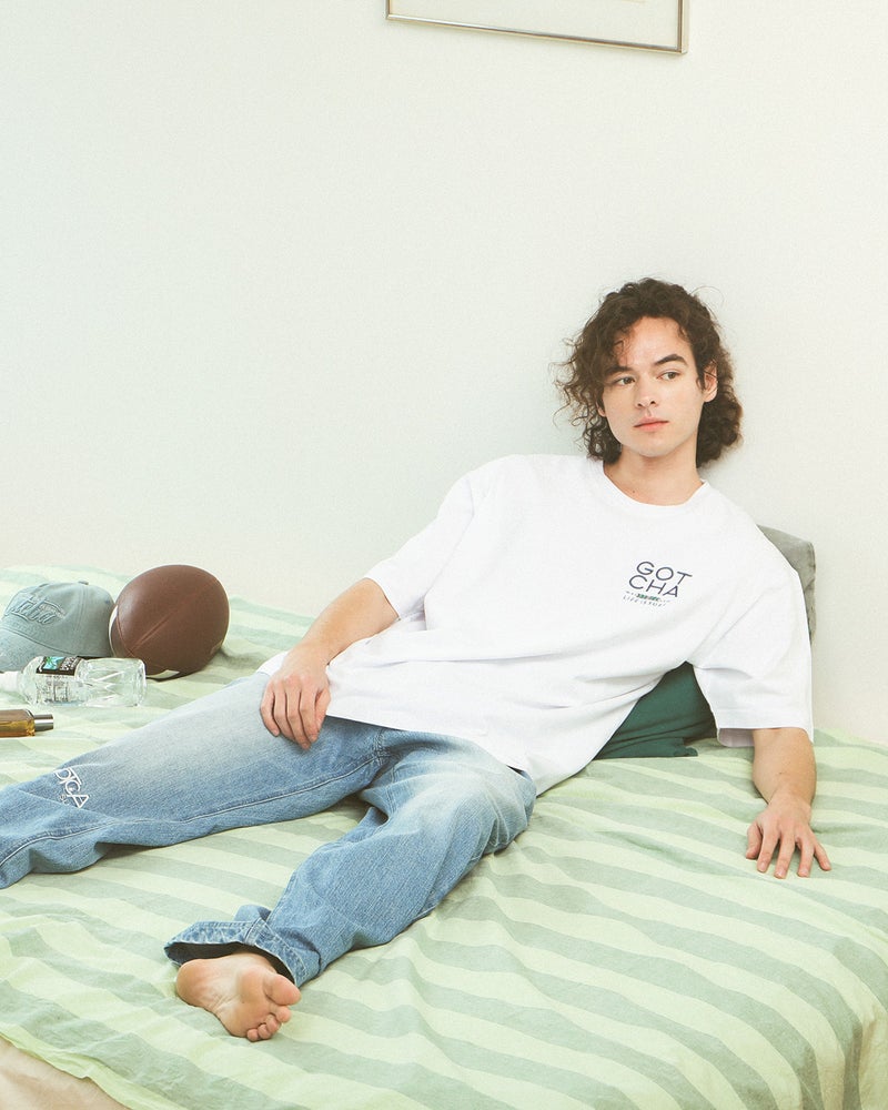 ホワイト：175cm/66kg(XLサイズ着用)